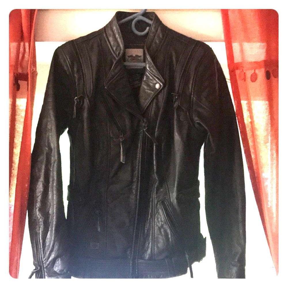 Harley Davidson 2 in 1 leather jacket converts into vest